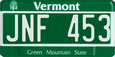 VT license plate JNF453