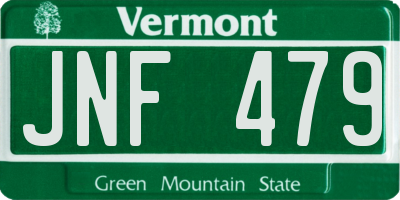 VT license plate JNF479