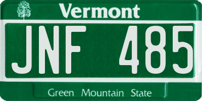 VT license plate JNF485