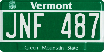VT license plate JNF487