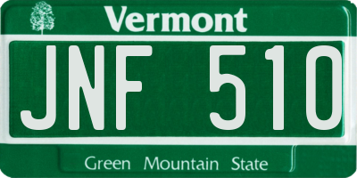 VT license plate JNF510