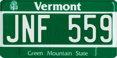VT license plate JNF559