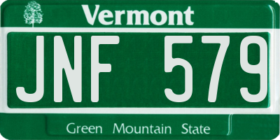 VT license plate JNF579