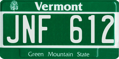 VT license plate JNF612