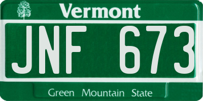VT license plate JNF673