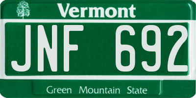 VT license plate JNF692