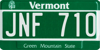 VT license plate JNF710