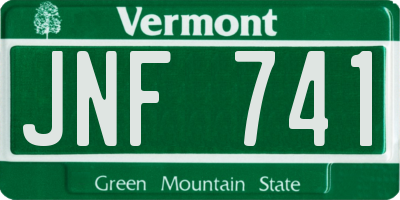 VT license plate JNF741