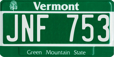 VT license plate JNF753