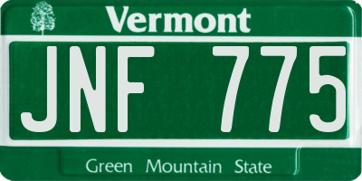 VT license plate JNF775
