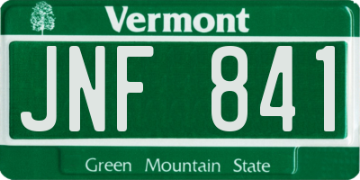 VT license plate JNF841