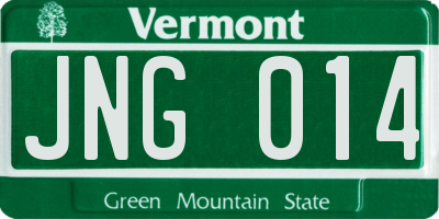 VT license plate JNG014
