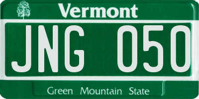 VT license plate JNG050