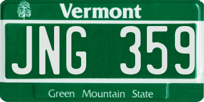 VT license plate JNG359