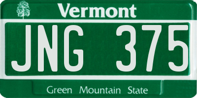 VT license plate JNG375