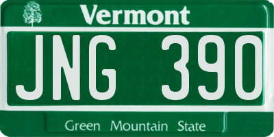VT license plate JNG390