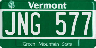 VT license plate JNG577