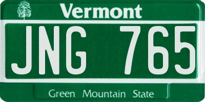 VT license plate JNG765