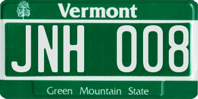 VT license plate JNH008