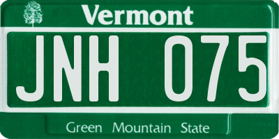 VT license plate JNH075