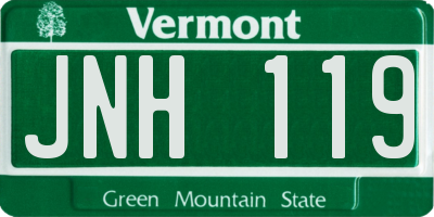 VT license plate JNH119