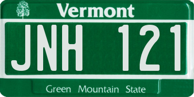 VT license plate JNH121