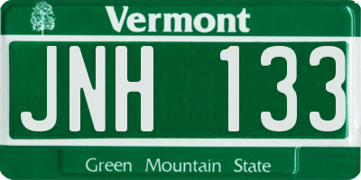 VT license plate JNH133