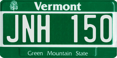VT license plate JNH150