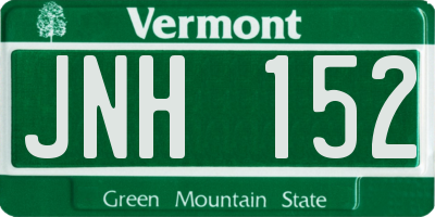 VT license plate JNH152
