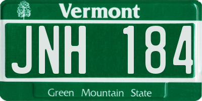VT license plate JNH184