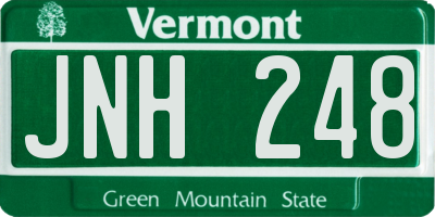 VT license plate JNH248