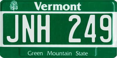 VT license plate JNH249