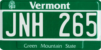 VT license plate JNH265