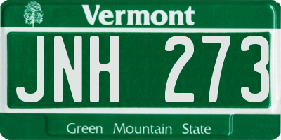 VT license plate JNH273