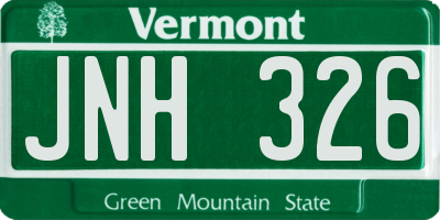 VT license plate JNH326