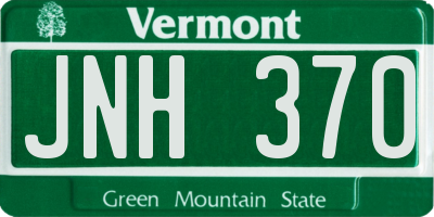 VT license plate JNH370