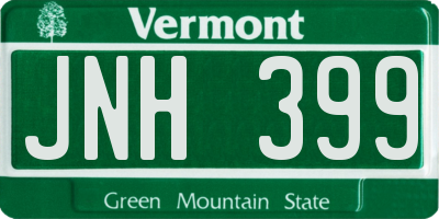 VT license plate JNH399