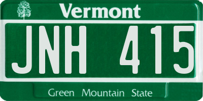 VT license plate JNH415