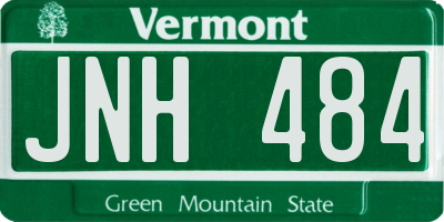 VT license plate JNH484