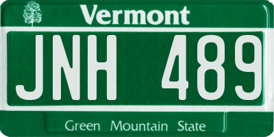 VT license plate JNH489