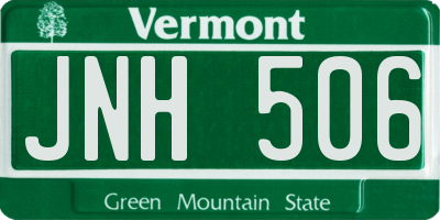 VT license plate JNH506