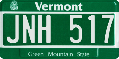 VT license plate JNH517