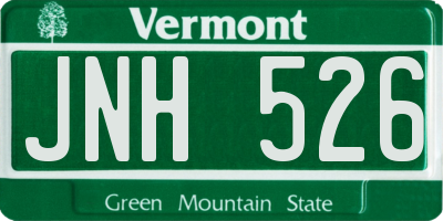 VT license plate JNH526