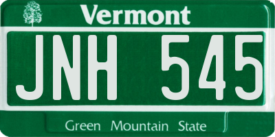 VT license plate JNH545