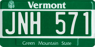 VT license plate JNH571
