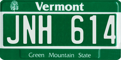VT license plate JNH614