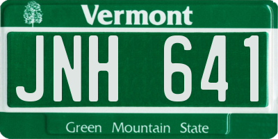VT license plate JNH641