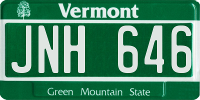 VT license plate JNH646