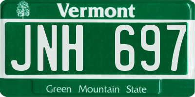 VT license plate JNH697