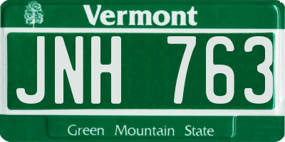 VT license plate JNH763
